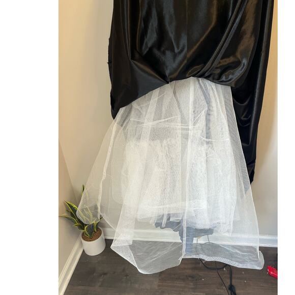 Let's Prom Cinderella Shimmery Blue Dress Mesh Details Corset Double Straps XS - Picture 9 of 10